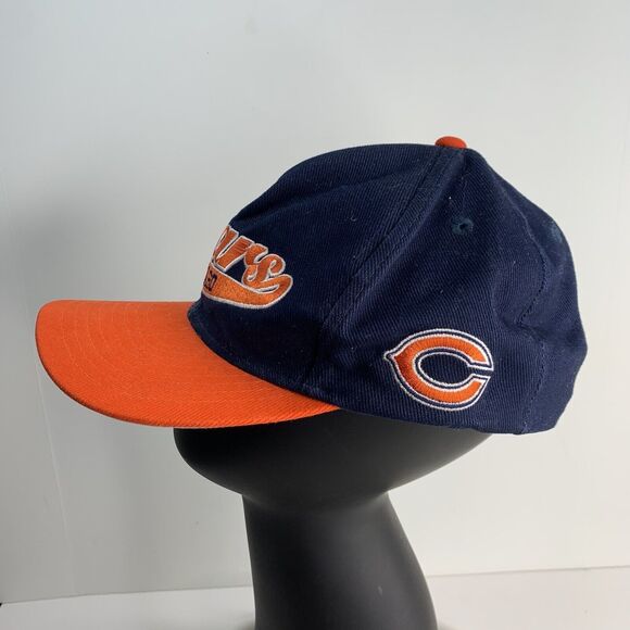 Reebok NFL Pro-Line Chicago Bears Snapback‎ Hat Logo Spellout Stripe 90's - Picture 5 of 7